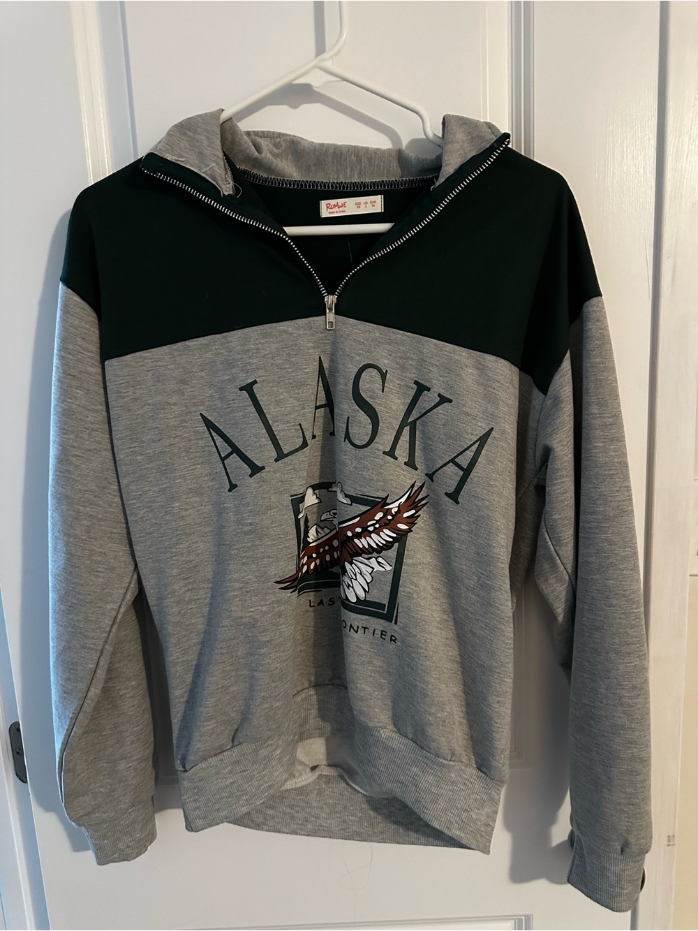 ROMWE Gray Alaska Half-Zip Sweater